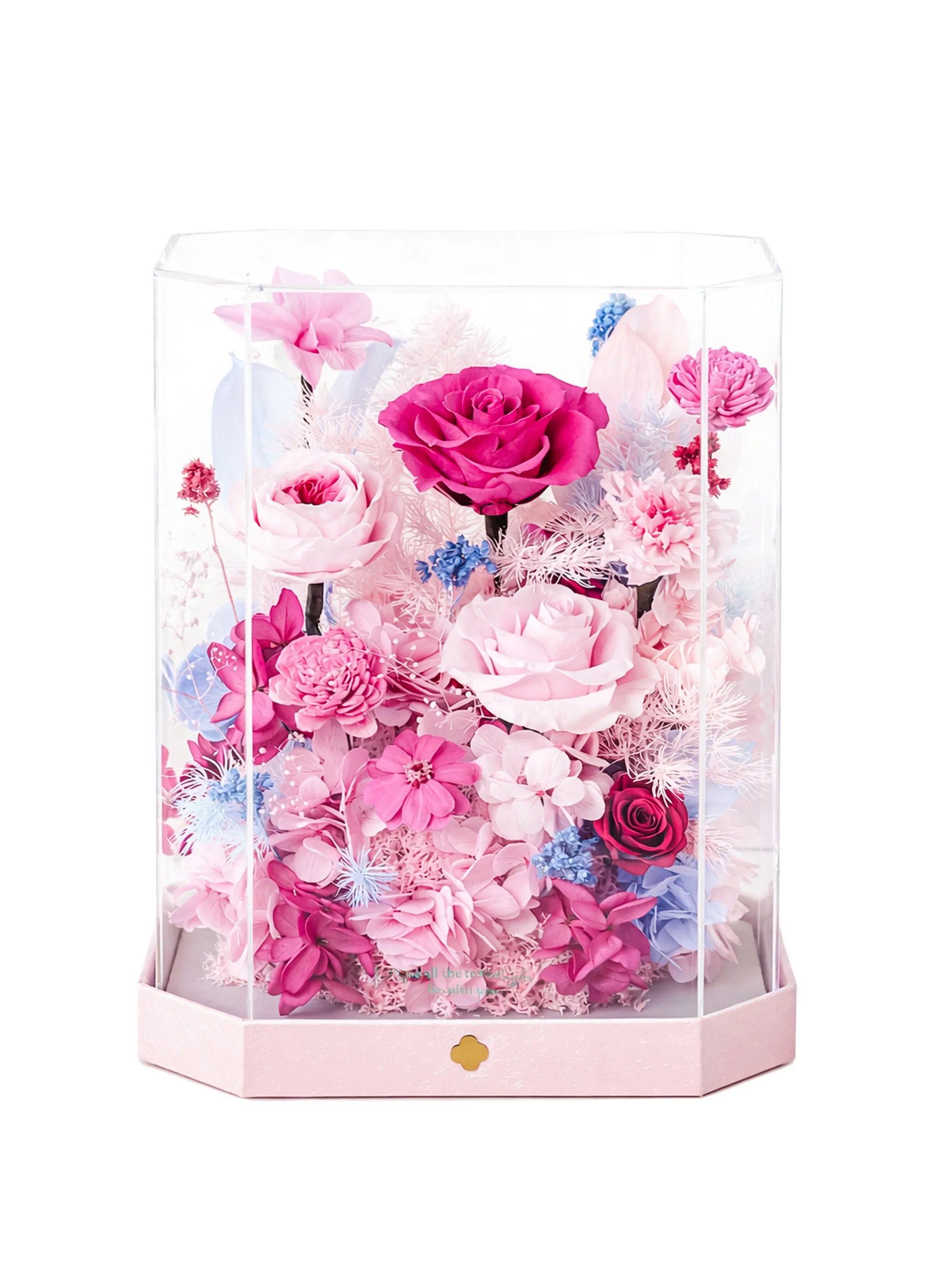 フラワーBOX♡*ﾟ⑥ Octagonal Everlasting Flower Acrylic Box-Tall – Everbloom