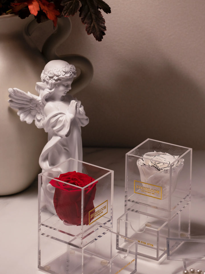 Stylish mini rose display box, ideal for engagement rings or special gifts